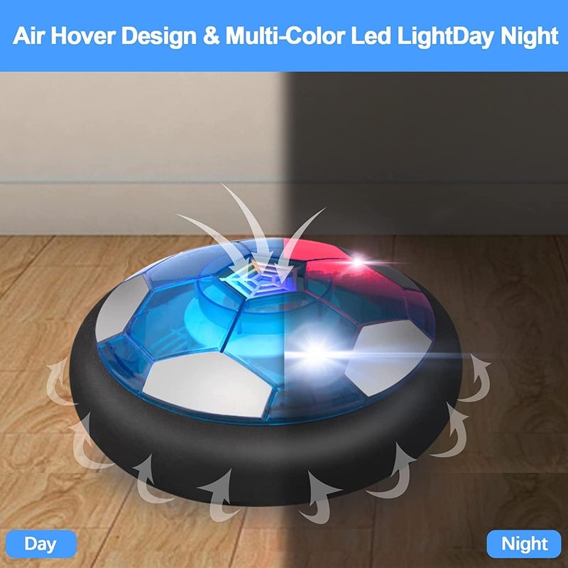 Nazano 3-in-1 Hover Hockey Soccer Ball Kids Toys Set  Led Lights Floating Air Football  Indoor Outdoor Sport Toys for Kids  Christmas Birthday Gifts for Boys Girls Aged 3 4 5 6 7 8-12 - Image 3